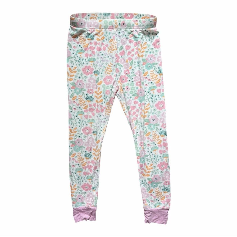 Caden Lane Kids 4T Bamboo Pajama Pants Pastel Floral Pink Green Soft Loungewear